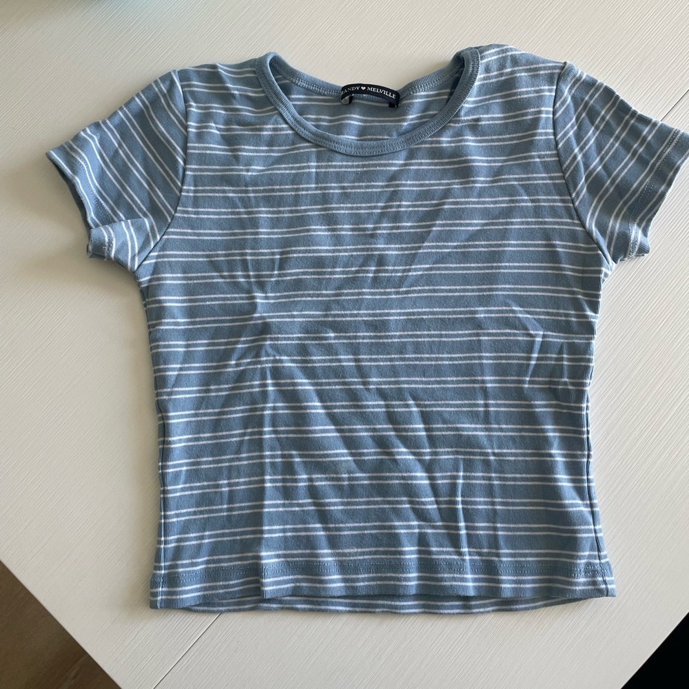 S brandy melville striped baby tee
